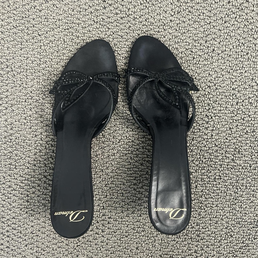 Black Bow Detail Heeled Sandals